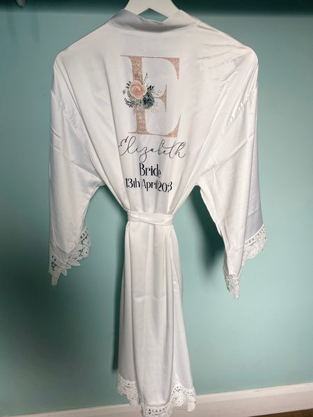 Personalised wedding robe 